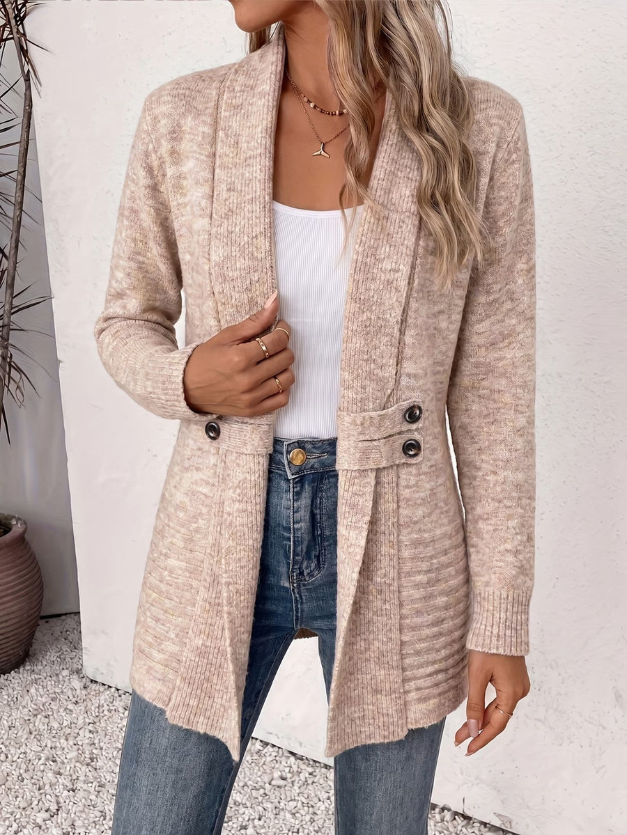 Valentina | Chaqueta de Punto Canalé con Botones Laterales