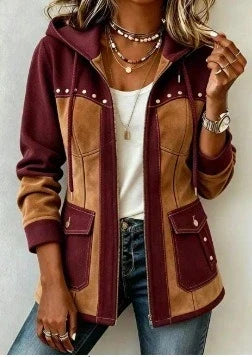 Verónica | Chaqueta Bimaterial con Capucha