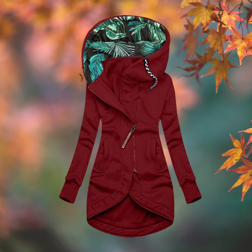 Adriana | Chaqueta Larga de Felpa con Capucha