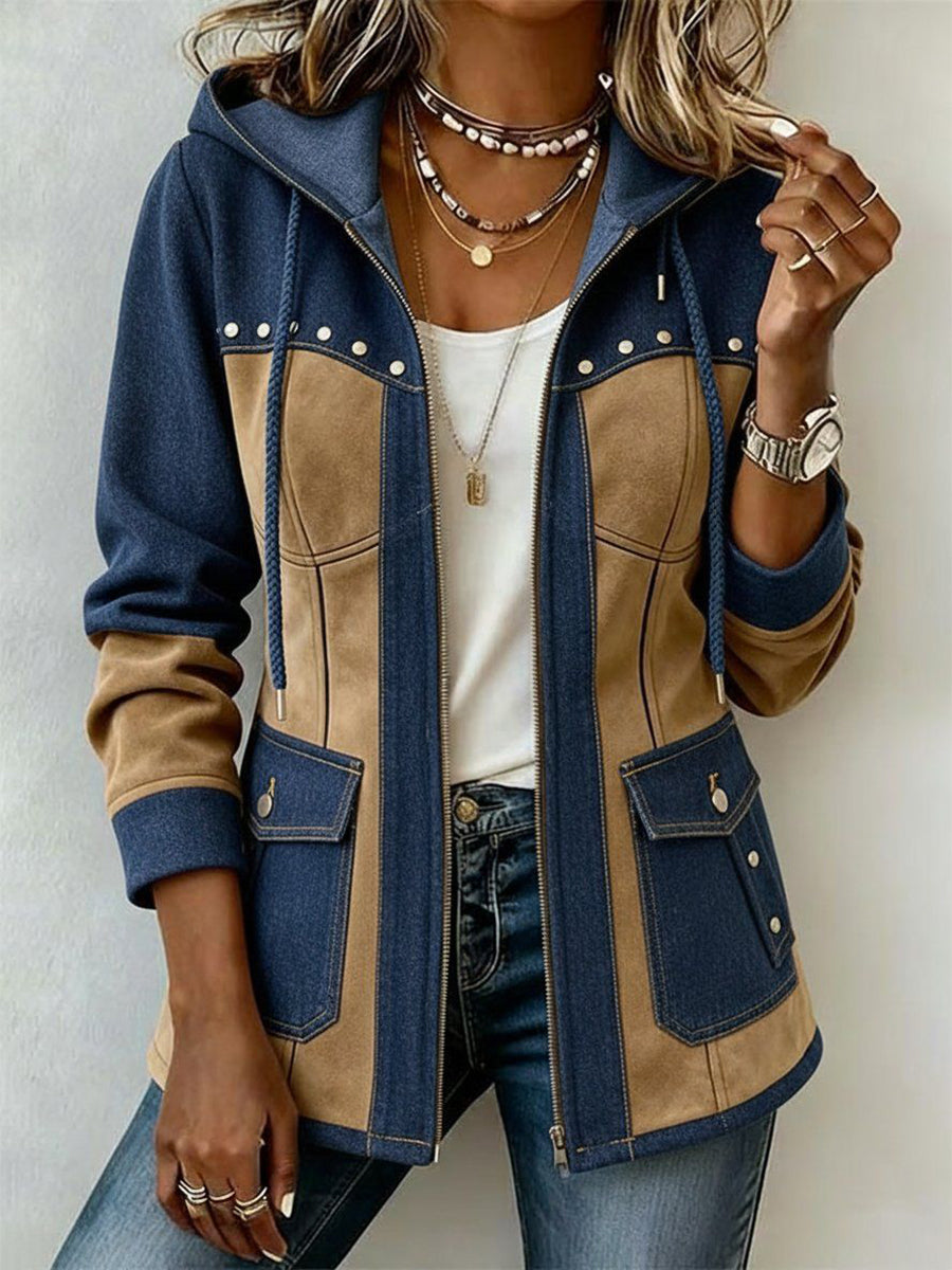 Verónica | Chaqueta Bimaterial con Capucha
