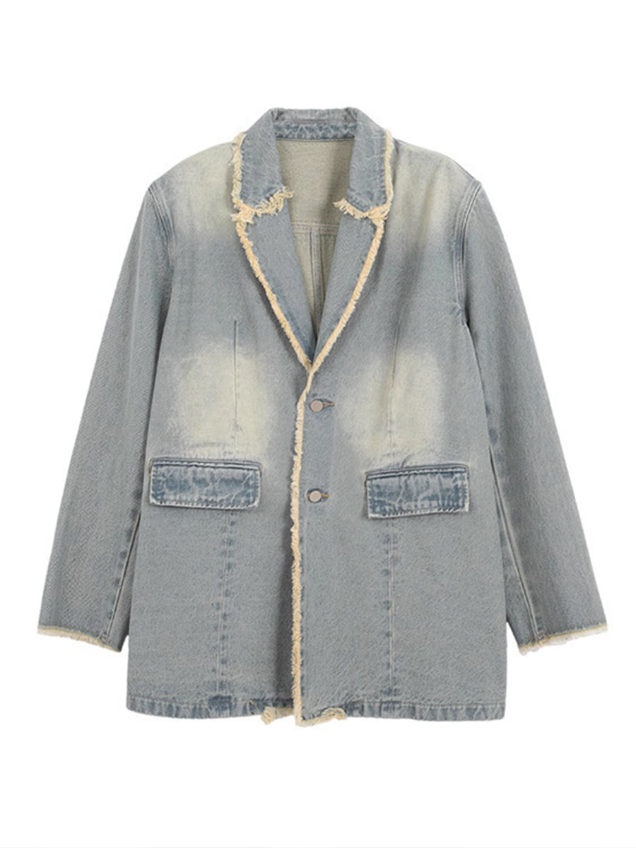 Beatriz | Blazer Vintage con Bordes Deshilachados
